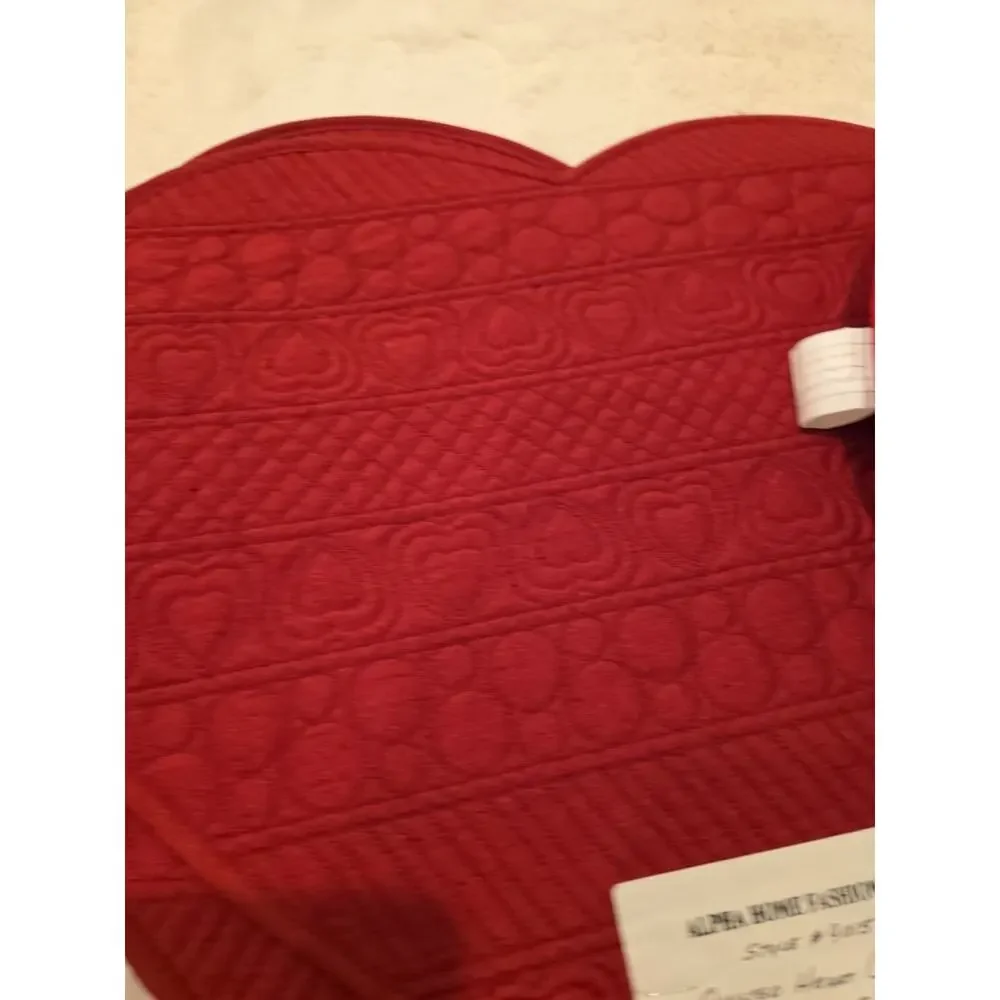 2pc Valentine Quilted Heart Table Runner Set Red Ridgefield Home 17x50 Rare...